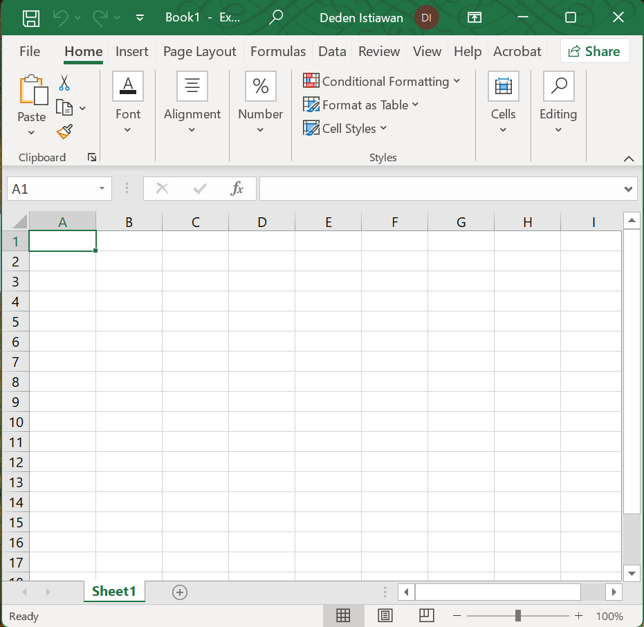 An Excel window with data about countries